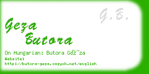 geza butora business card